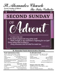 Second Sunday of Advent December 10, 2017