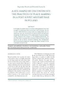 The Practices of Place-Making in a Post-Soviet Military Base in Poland