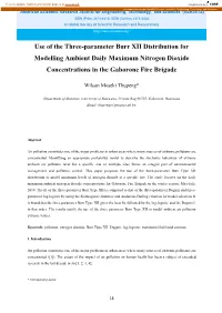Use of the Three-Parameter Burr XII Distribution for Modelling Ambient Daily Maximum Nitrogen Dioxide Concentrations in the Gaborone Fire Brigade