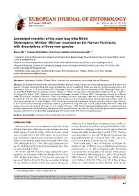 Annotated Checklist of the Plant Bug Tribe Mirini (Heteroptera: Miridae: Mirinae) Recorded on the Korean Peninsula, with Descriptions of Three New Species