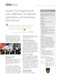 Austin Fire Department Uses Qlikview to Improve Operations, Performance