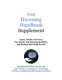 Havening Handbook Supplement