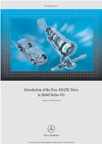 Introduction of the New 4MATIC Drive in Model Series 221