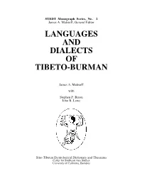 Languages and Dialects of Tibeto-Burman
