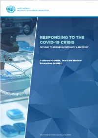 Responding to the Covid-19 Crisis Pathway to Business Continuity & Recovery