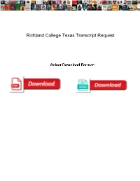 Richland College Texas Transcript Request