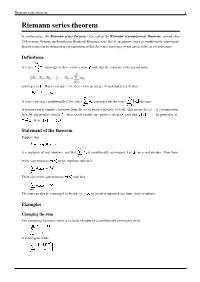 Riemann Series Theorem 1 Riemann Series Theorem