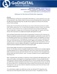 Solutions for the Internet Neutrality Argument
