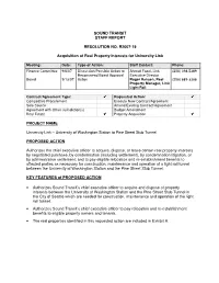 Sound Transit Staff Report Resolution No. R2007-19