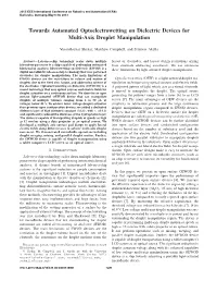 Towards Automated Optoelectrowetting on Dielectric Devices for Multi-Axis Droplet Manipulation