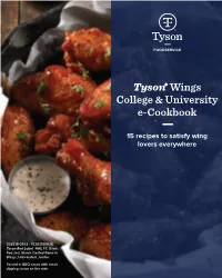 Tyson® Wings College & University E-Cookbook