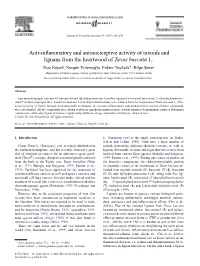 Anti-Inflammatory and Antinociceptive Activity of Taxoids and Lignans From