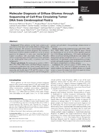 Molecular Diagnosis of Diffuse Gliomas Through Sequencing Of