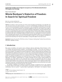 Nikolai Berdyaev's Dialectics of Freedom