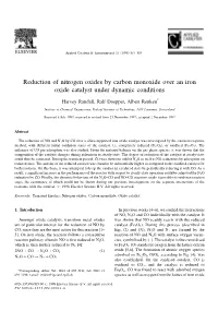 Reduction of Nitrogen Oxides by Carbon Monoxide Over an Iron Oxide Catalyst Under Dynamic Conditions