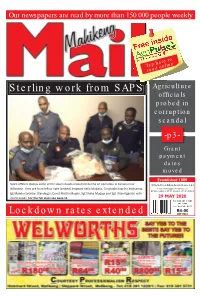 Sterling Work from SAPS Agriculture Officials Probed in Corruption Scandal -P3
