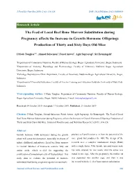 The Feed of Local Beef Bone Marrow Substitution During Pregnancy Affects the Increase in Growth Hormone Offsprings Production of Thirty and Sixty Days Old Mice