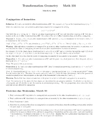 Transformation Geometry — Math 331