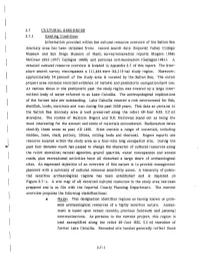 3.7 CULTURAL RESOURCES 3. 7 .1 Existing Conditions