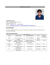 CURRICULUM VITAE ABHISHEK GUPTA H.No