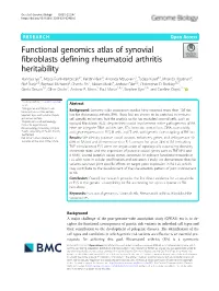 Functional Genomics Atlas of Synovial Fibroblasts Defining Rheumatoid