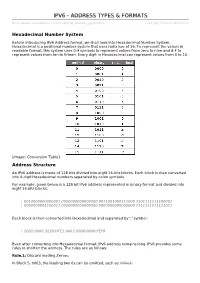 Ipv6 Address Types & Formats