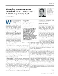Managing Our Scarce Water Resources