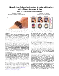 Nanostylus: Enhancing Input on Ultra-Small Displays with a Finger
