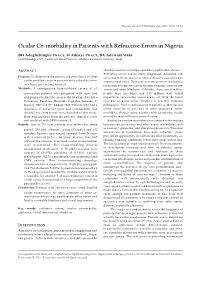 Ocular Co-Morbidity in Patients with Refractive Errors in Nigeria