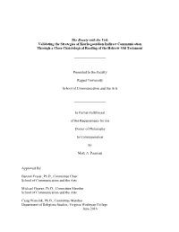 The Beauty with the Veil: Validating the Strategies of Kierkegaardian Indirect Communication Through a Close Christological Reading of the Hebrew Old Testament