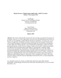 Turkey's Convergence Tale: Market Pressures, Membership Conditionality and EU Accession