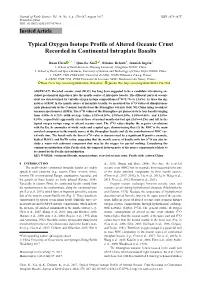 Typical Oxygen Isotope Profile of Altered Oceanic Crust Recorded in Continental Intraplate Basalts