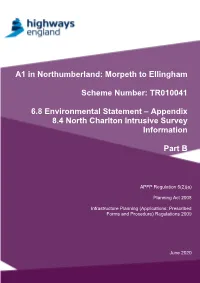 A1 in Northumberland: Morpeth to Ellingham Part B: Alnwick to Ellingham 6.8 Environmental Statement - Appendix