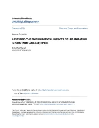 Assessing the Environmental Impacts of Urbanization in Siddharthanagar, Nepal
