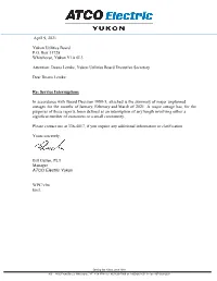 ATCO Electric Yukon 2021 Q1 Interruption Report