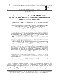 Expression of Genes Encoding Igfbps, SNARK, CD36, and PECAM1 in the Liver of Mice Treated with Chromium Disilicide and Titanium Nitride Nanoparticles