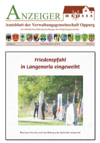 Friedenspfahl in Langenorla Eingeweiht