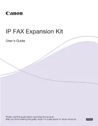 IP FAX Expansion Kit User's Guide