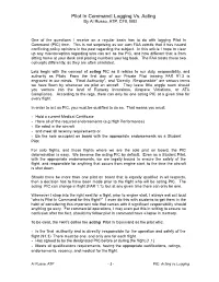 Pilot in Command: Logging Vs. Acting by Al Russo, ATP, CFII, MEI