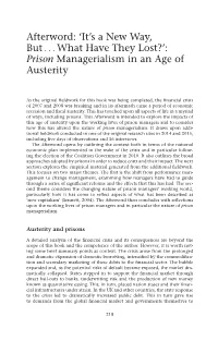 Prison Managerialism in an Age of Austerity