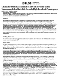 Character State Reconstruction of Call Diversity in the Neoconocephalus Katydids Reveals High Levels of Convergence Œ PLOS Curr