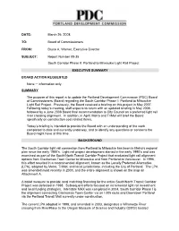 DATE: March 26, 2008 TO: Board of Commissioners FROM: Bruce A. Warner, Executive Director SUBJECT: Report Number 08-35 South
