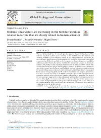 Endemic Shearwaters Are Increasing in the Mediterranean in Relation to Factors That Are Closely Related to Human Activities