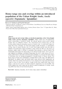Home-Range Size and Overlap Within an Introduced Population of the Cuban Knight Anole, Anolis Equestris (Squamata: Iguanidae)