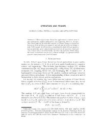 Operators and Frames