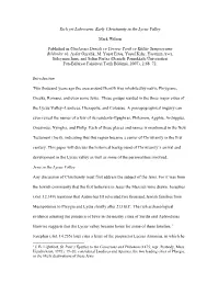 Rich Yet Lukewarm: Early Christianity in the Lycus Valley