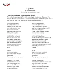 Rigoletto by Giuseppe Verdi Libretto by Francesco Maria Piave