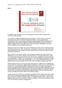 Submission to the Justice Commission from Stephen Carr