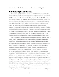 Introduction to the Ratification of the Constitution in Virginia