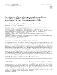 Investigation of Anomalous Propagation Conditions in Central and West African Stations Using High-Resolution GPS Radiosonde Observations